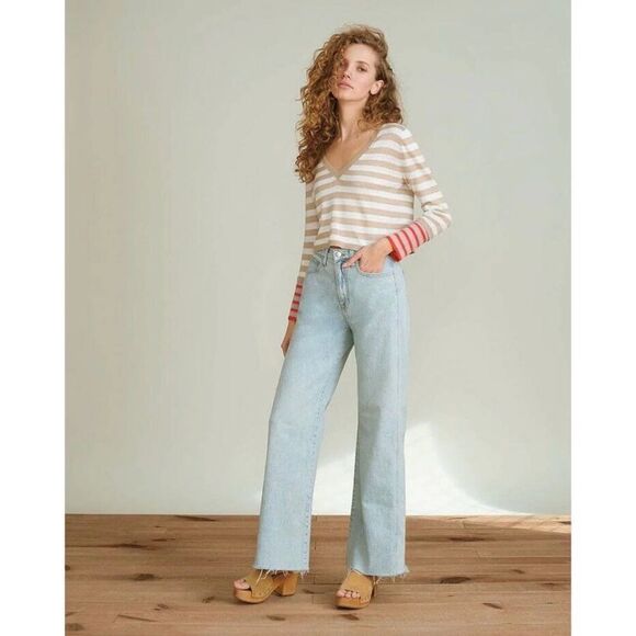 Veronica Beard Florrie Striped Knit Pullover - Picture 1 of 11